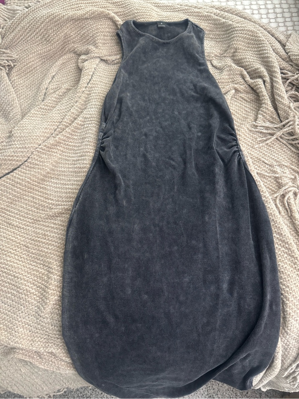 SHEIN Black Washed Sleeveless Tunic Dress